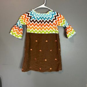 Lolly Wolly Doodle Girl's Fall Pumpkin Dress Size 5